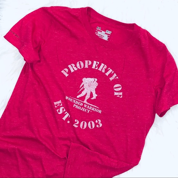Under Armour Tops - under armour pink/red property of cotton tshirt